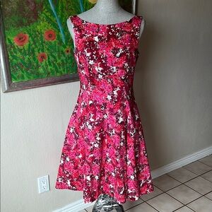 Maggy London Floral Pink Sleeveless Dress